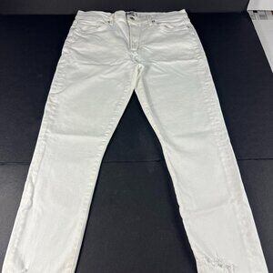 AGOLDE Jeans Women's 32* Sophie High Rise Skinny White Distressed Denim Tag 31